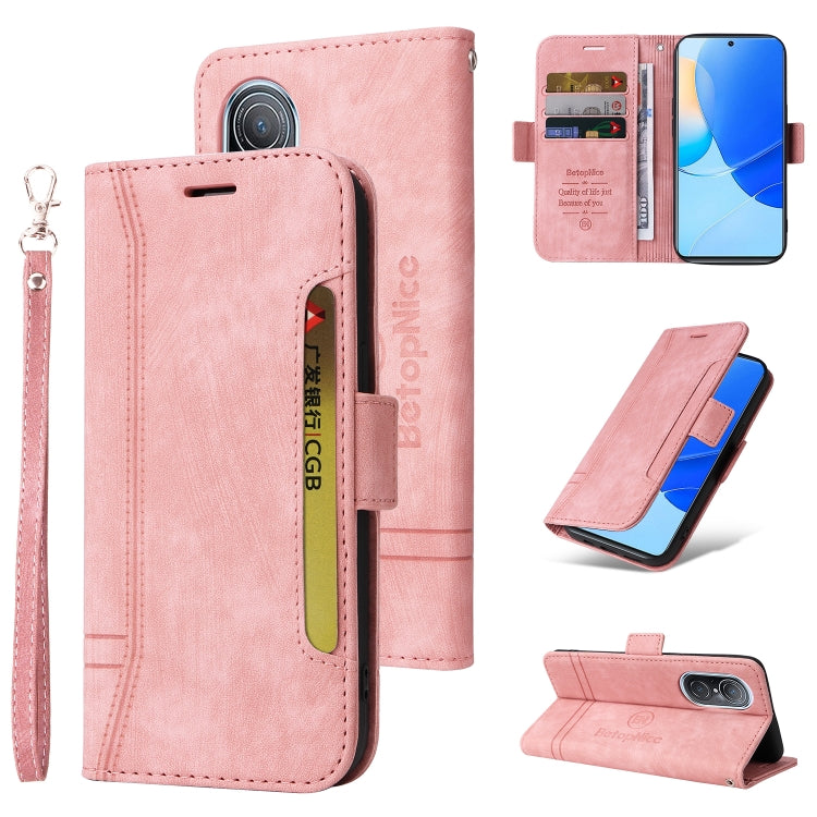 For Huawei nova 9 SE BETOPNICE Dual-side Buckle Leather Phone Case(Pink) by BETOPNICE