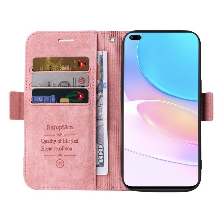 For Huawei nova 8i BETOPNICE Dual-side Buckle Leather Phone Case(Pink) by BETOPNICE