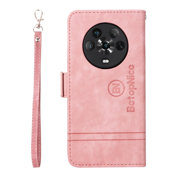 For Honor Magic4 BETOPNICE Dual-side Buckle Leather Phone Case(Pink) by BETOPNICE