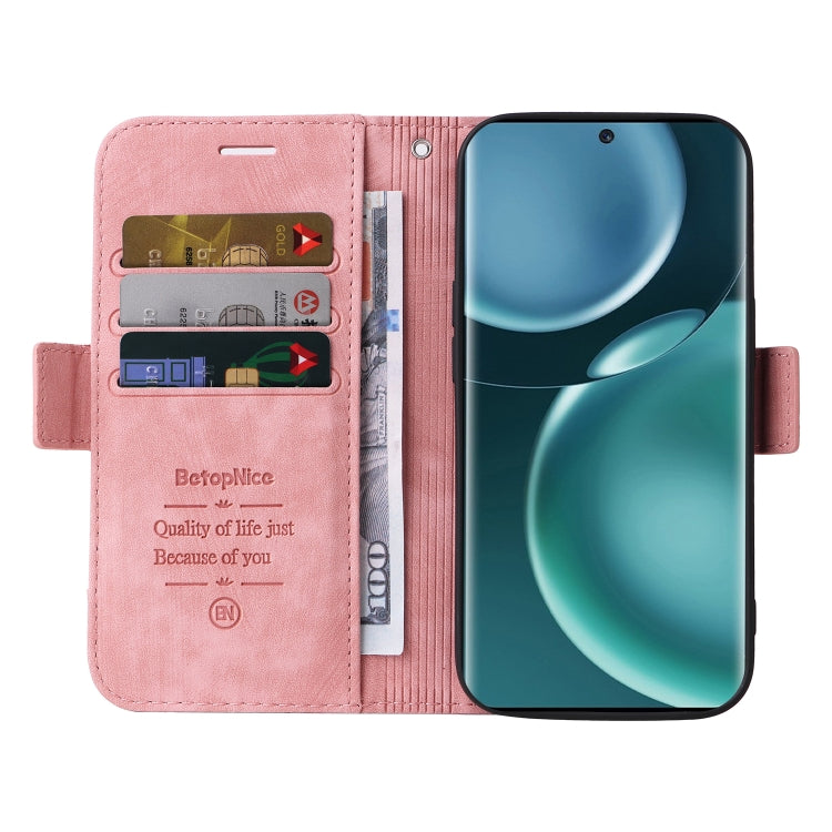 For Honor Magic4 BETOPNICE Dual-side Buckle Leather Phone Case(Pink) by BETOPNICE