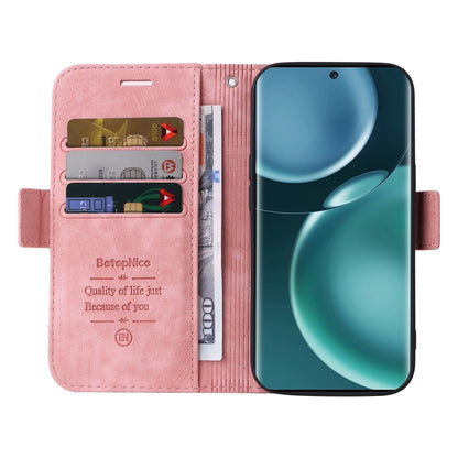 For Honor Magic4 BETOPNICE Dual-side Buckle Leather Phone Case(Pink) by BETOPNICE