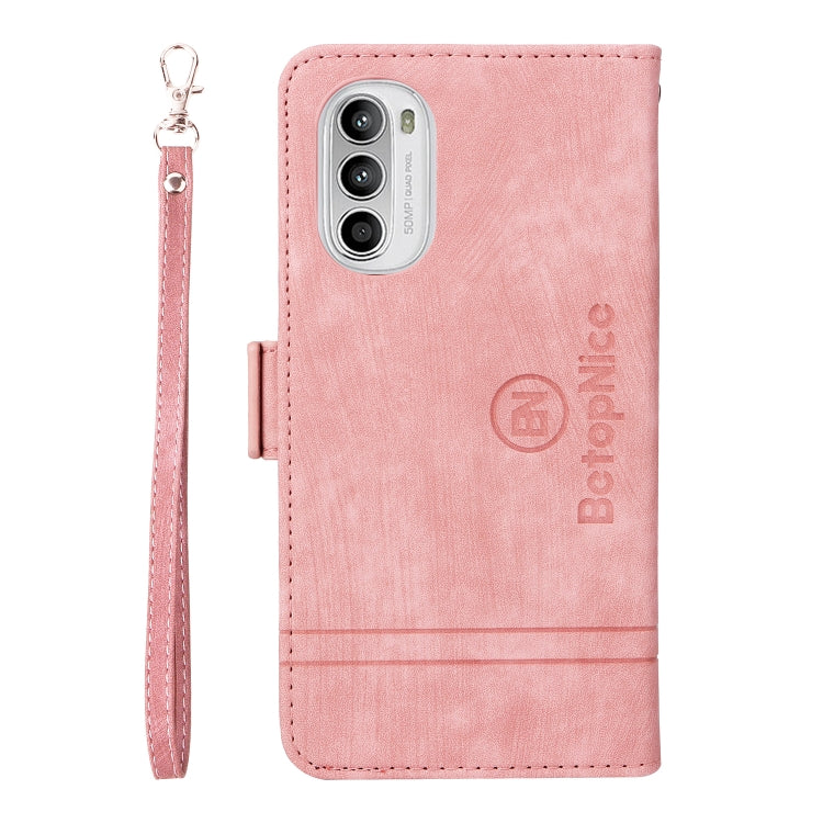For Motorola Moto G52 / G82 BETOPNICE Dual-side Buckle Leather Phone Case(Pink) by BETOPNICE