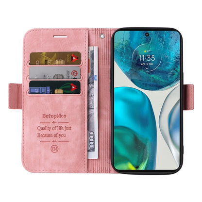 For Motorola Moto G52 / G82 BETOPNICE Dual-side Buckle Leather Phone Case(Pink) by BETOPNICE