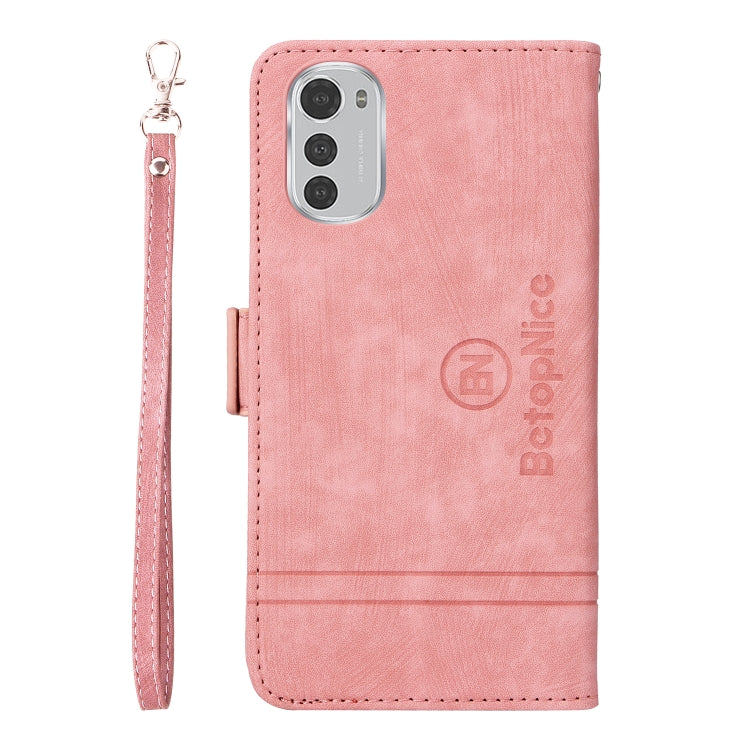 For Motorola Moto E32 BETOPNICE Dual-side Buckle Leather Phone Case(Pink) by BETOPNICE