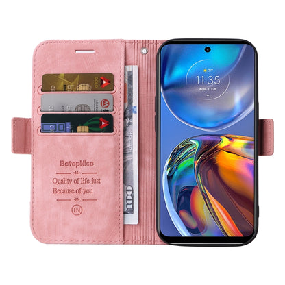 For Motorola Moto E32 BETOPNICE Dual-side Buckle Leather Phone Case(Pink) by BETOPNICE