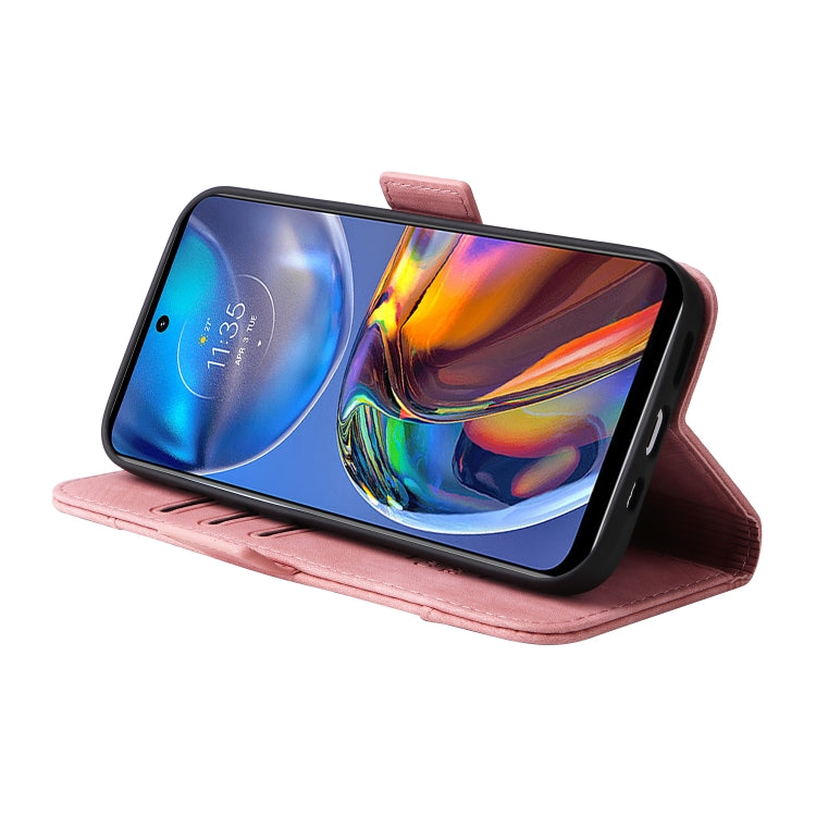 For Motorola Moto E32 BETOPNICE Dual-side Buckle Leather Phone Case(Pink) by BETOPNICE