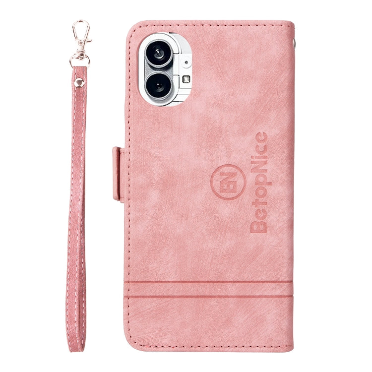 For Nothing Phone 1 BETOPNICE Dual-side Buckle Leather Phone Case(Pink) by BETOPNICE