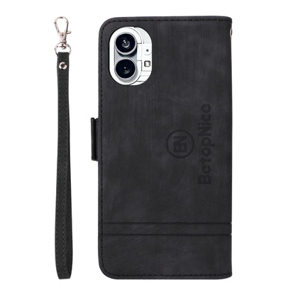 For Nothing Phone 1 BETOPNICE Dual-side Buckle Leather Phone Case(Black) by BETOPNICE