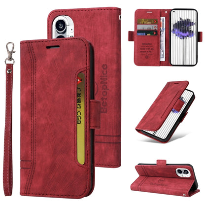 For Nothing Phone 1 BETOPNICE Dual-side Buckle Leather Phone Case(Red) by BETOPNICE