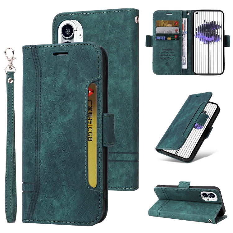 For Nothing Phone 1 BETOPNICE Dual-side Buckle Leather Phone Case(Green) by BETOPNICE