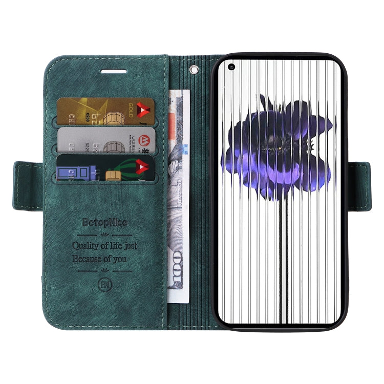 For Nothing Phone 1 BETOPNICE Dual-side Buckle Leather Phone Case(Green) by BETOPNICE
