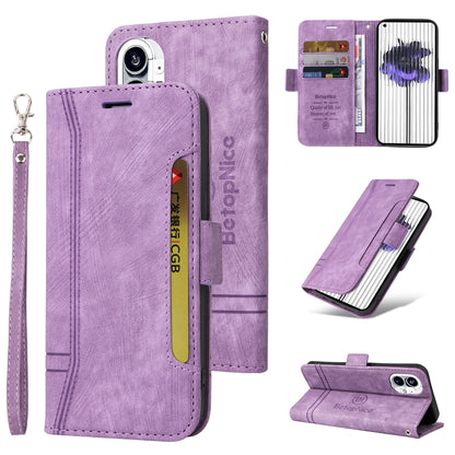 For Nothing Phone 1 BETOPNICE Dual-side Buckle Leather Phone Case(Purple) by BETOPNICE