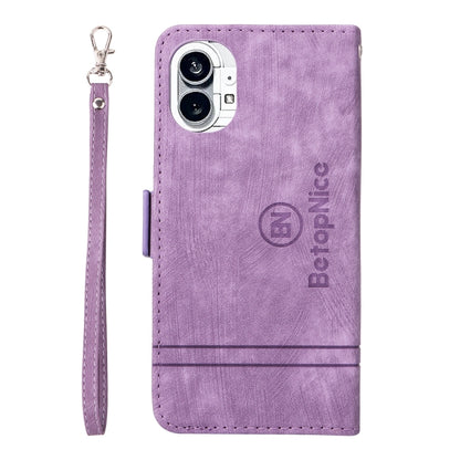 For Nothing Phone 1 BETOPNICE Dual-side Buckle Leather Phone Case(Purple) by BETOPNICE