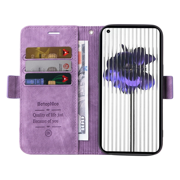For Nothing Phone 1 BETOPNICE Dual-side Buckle Leather Phone Case(Purple) by BETOPNICE