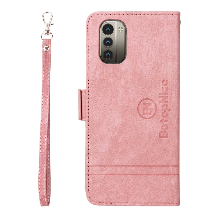 For Nokia G21 BETOPNICE Dual-side Buckle Leather Phone Case(Pink) by BETOPNICE