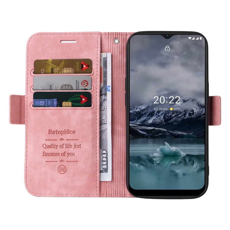 For Nokia G21 BETOPNICE Dual-side Buckle Leather Phone Case(Pink) by BETOPNICE