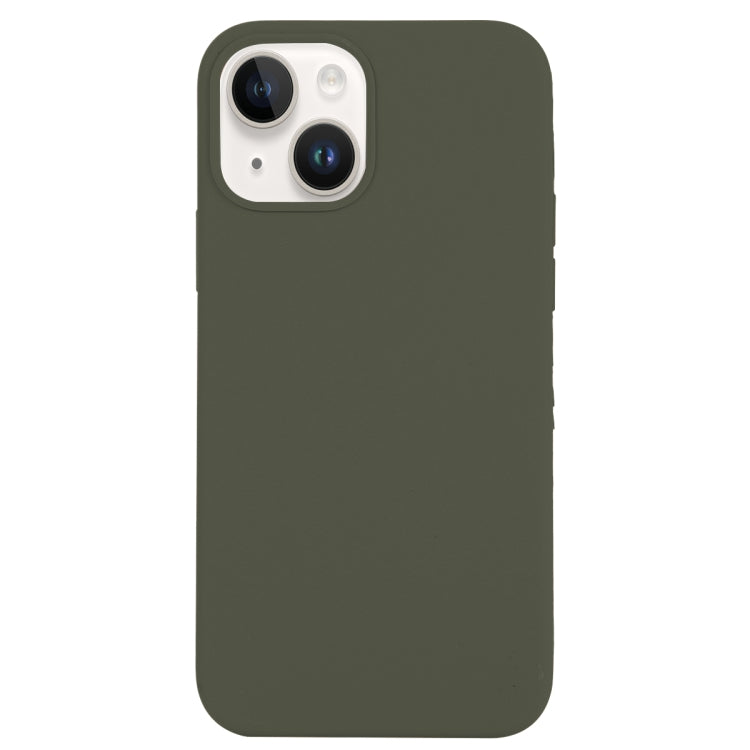 For iPhone 14 Solid Silicone Phone Case(Olive Green) by bashfashion