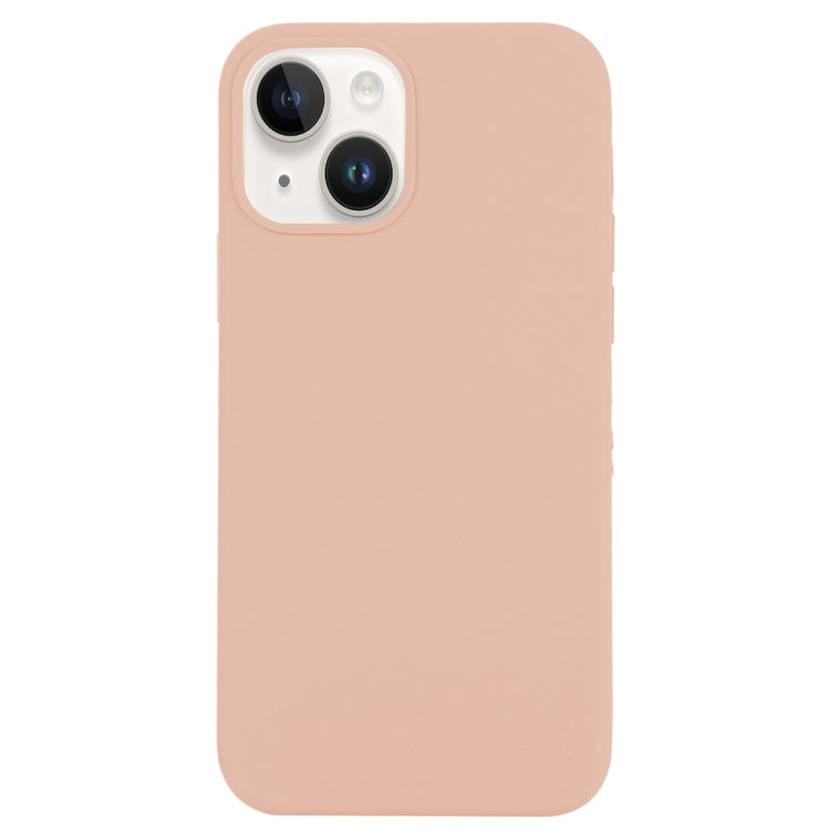 For iPhone 14 Plus Solid Silicone Phone Case(Sand Pink) by bashfashion