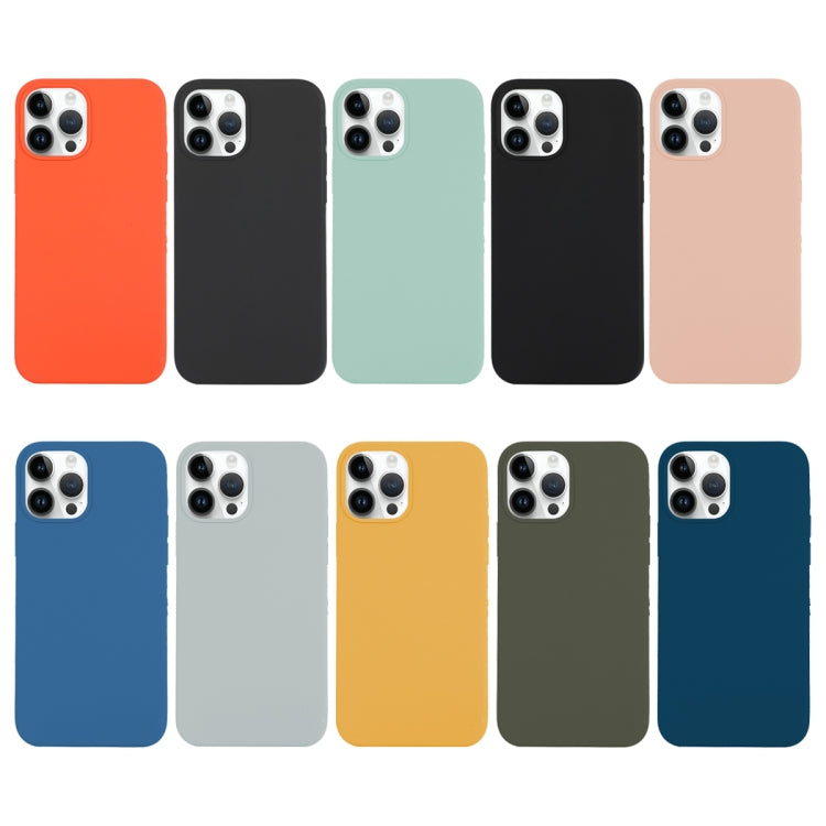 For iPhone 14 Pro Solid Silicone Phone Case(Black) by bashfashion