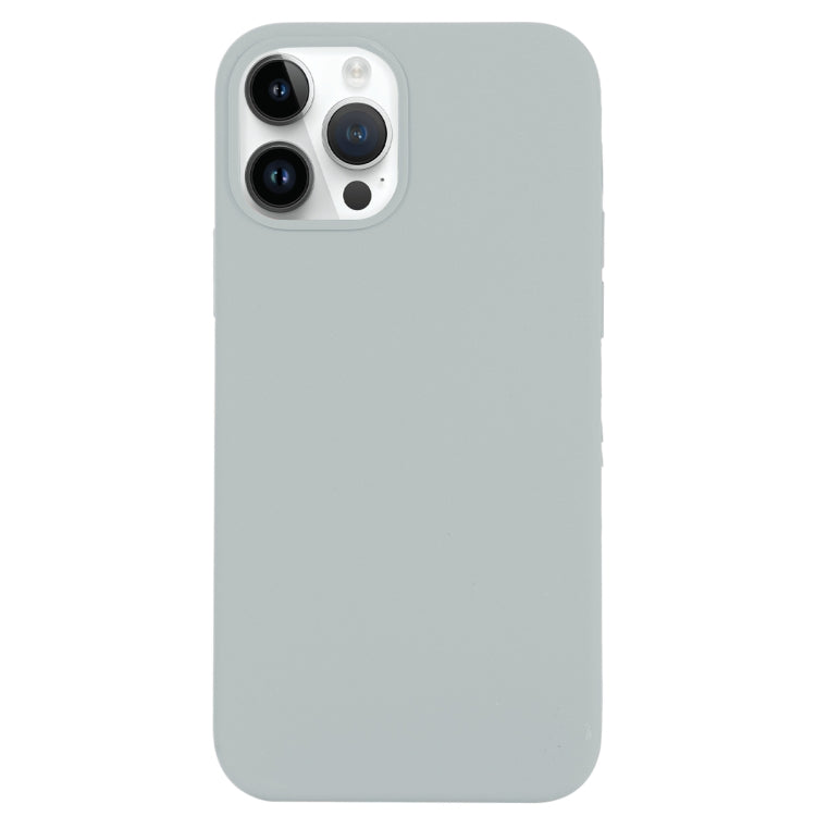 For iPhone 14 Pro Solid Silicone Phone Case(Blue Grey) by bashfashion