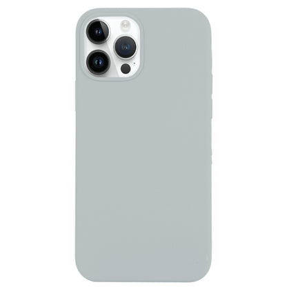 For iPhone 14 Pro Solid Silicone Phone Case(Blue Grey) by bashfashion