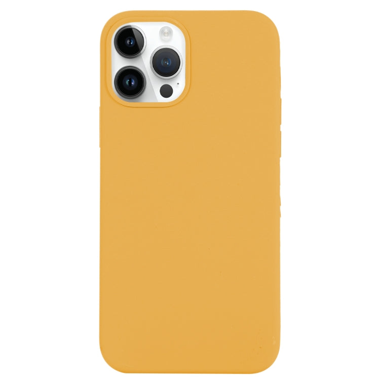 For iPhone 14 Pro Solid Silicone Phone Case(Gold) by bashfashion
