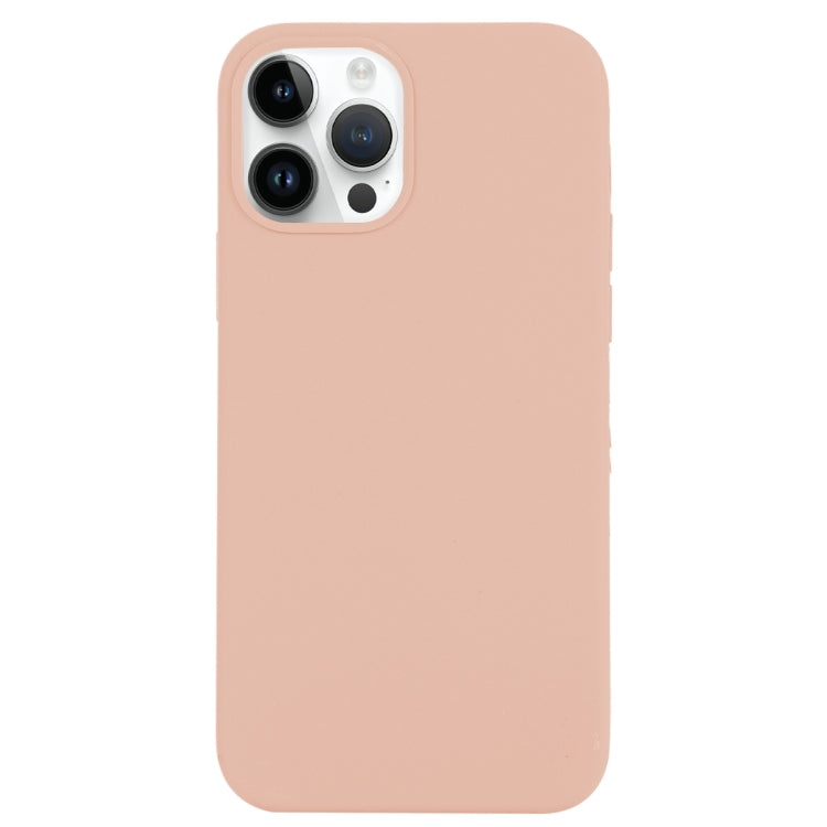 For iPhone 14 Pro Max Solid Silicone Phone Case(Sand Pink) by bashfashion