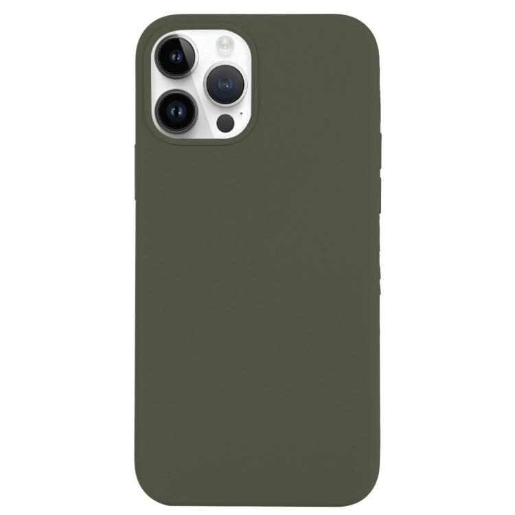 For iPhone 14 Pro Max Solid Silicone Phone Case(Olive Green) by bashfashion
