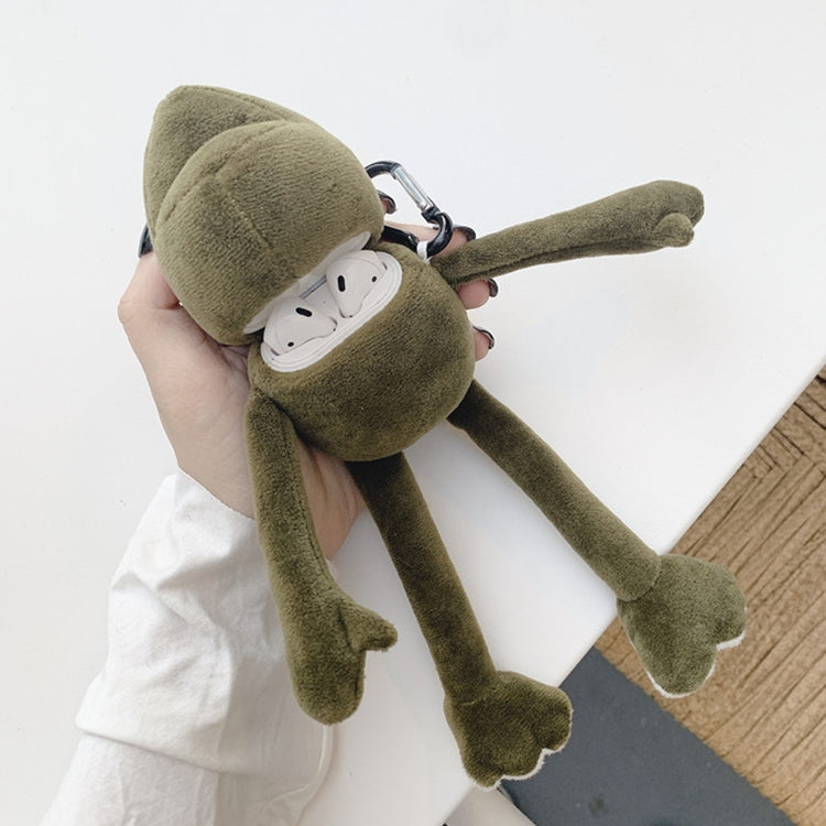 For AirPods 1 / 2 Plush Cute Frog Doll Headphone Protective Case with Hook by bashfashion