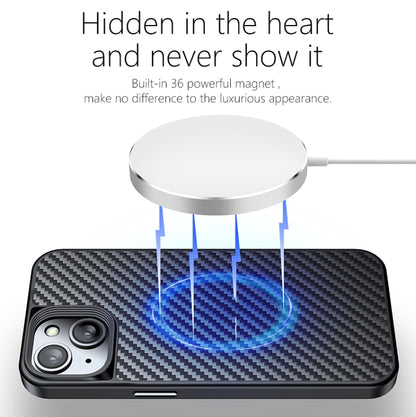 For iPhone 14 wlons Magsafe Carbon Fiber Kevlar TPU Phone Case(Black) by wlons