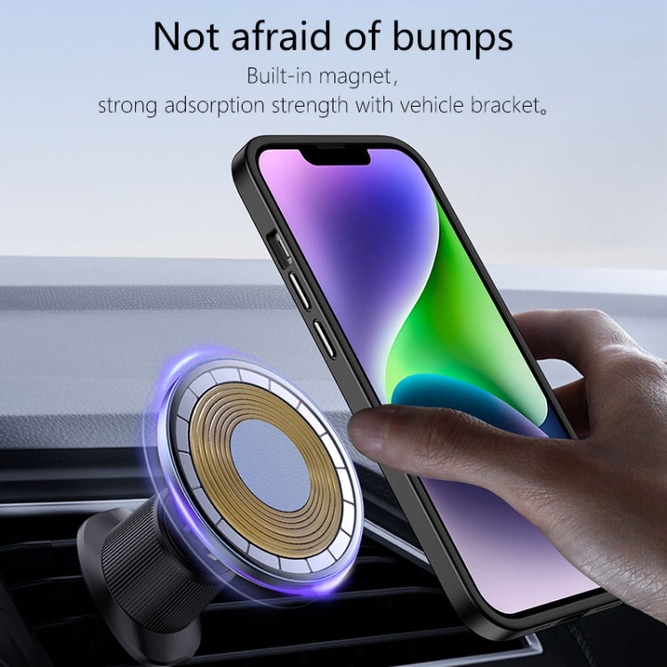 For iPhone 14 wlons Magsafe Carbon Fiber Kevlar TPU Phone Case(Black) by wlons