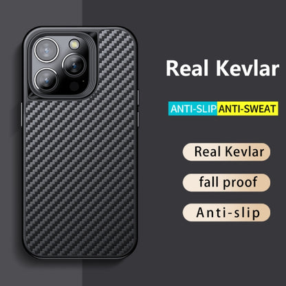 For iPhone 14 Pro wlons Magsafe Carbon Fiber Kevlar TPU Phone Case(Black) by wlons