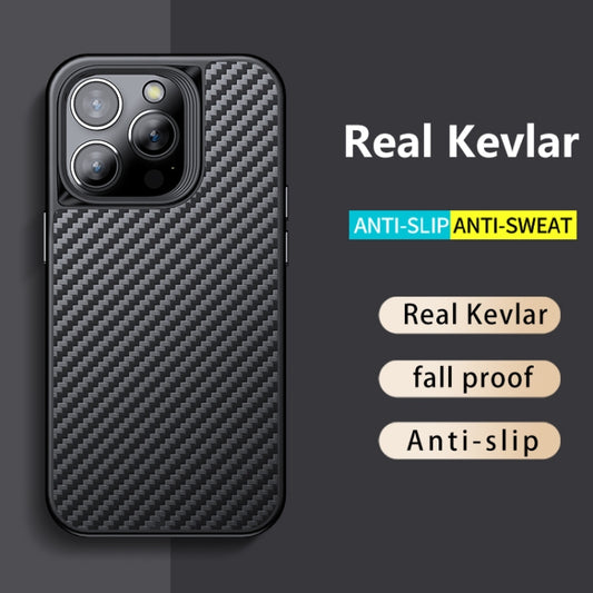 For iPhone 14 Pro wlons Magsafe Carbon Fiber Kevlar TPU Phone Case(Black) by wlons