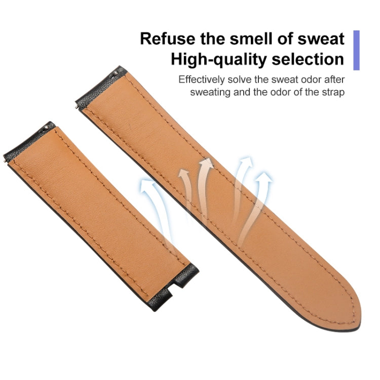 For Samsung Galaxy Watch5 40mm / 44mm Plain Weave Genuine Leather Watch Band Black Buckle(Red) by bashfashion