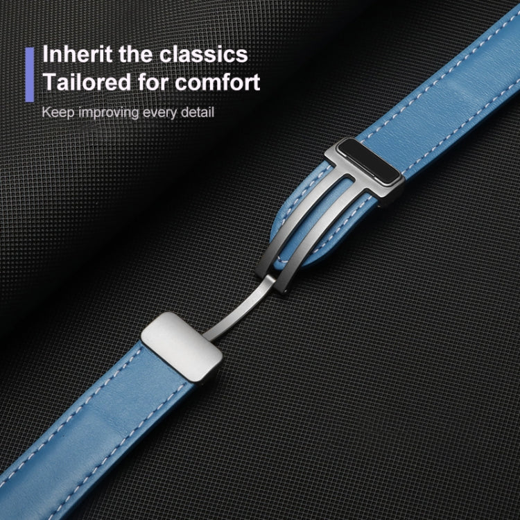 For Samsung Galaxy Watch5 40mm / 44mm Plain Weave Genuine Leather Watch Band Black Buckle(Pink) by bashfashion