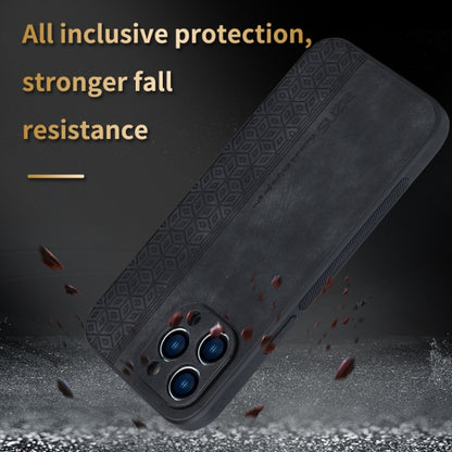 For iPhone 14 Pro AZNS 3D Embossed Skin Feel Phone Case(Black) by AZNS