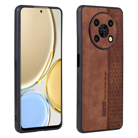 For Huawei Enjoy 50 Pro / nova Y90 AZNS 3D Embossed Skin Feel Phone Case(Brown) by AZNS