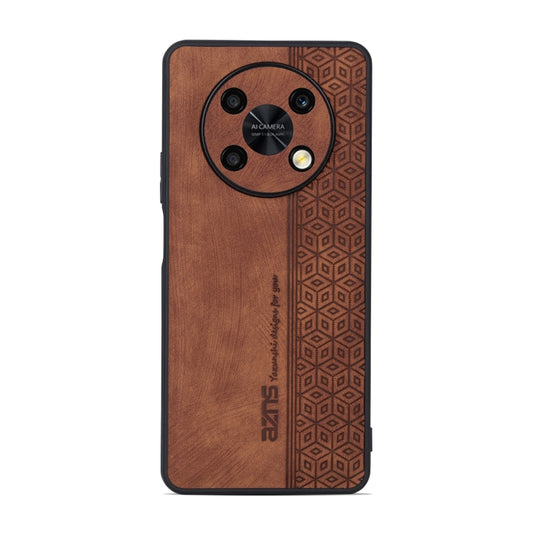 For Huawei Enjoy 50 Pro / nova Y90 AZNS 3D Embossed Skin Feel Phone Case(Brown) by AZNS