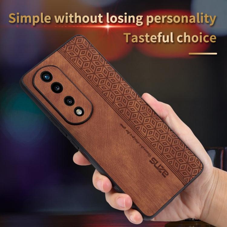 For Honor 70 AZNS 3D Embossed Skin Feel Phone Case(Brown) by AZNS