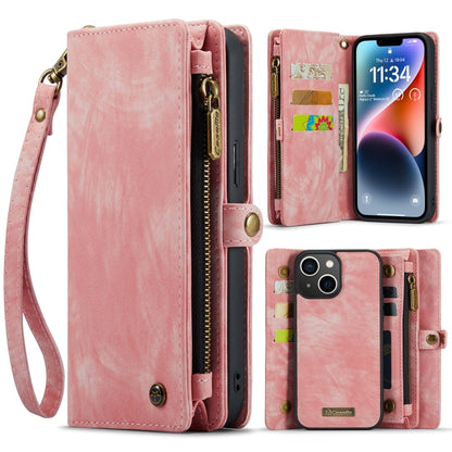 For iPhone 14 Plus CaseMe 008 Detachable Multifunctional Leather Phone Case(Pink) by CaseMe