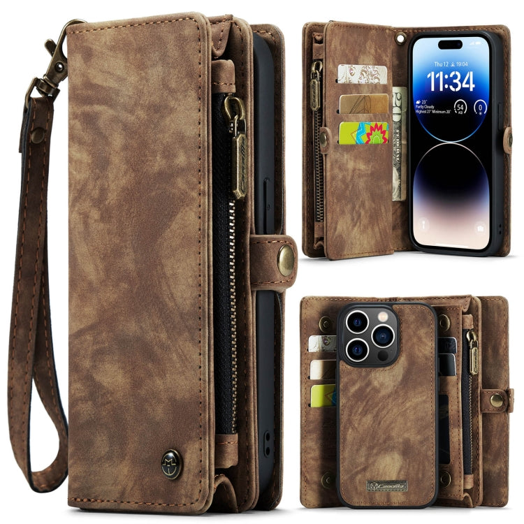 For iPhone 14 Pro CaseMe 008 Detachable Multifunctional Leather Phone Case(Brown) by CaseMe