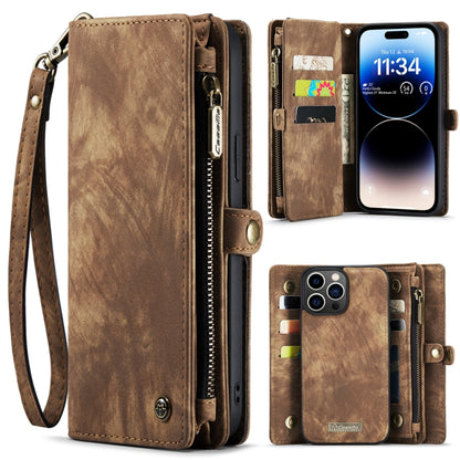 For iPhone 14 Pro Max CaseMe 008 Detachable Multifunctional Leather Phone Case(Brown) by CaseMe