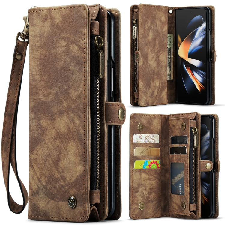 For Samsung Galaxy Z Fold4 CaseMe 008 Detachable Multifunctional Leather Phone Case(Brown) by CaseMe