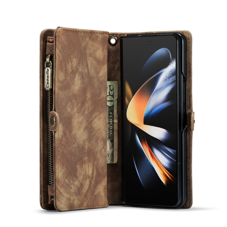 For Samsung Galaxy Z Fold4 CaseMe 008 Detachable Multifunctional Leather Phone Case(Brown) by CaseMe