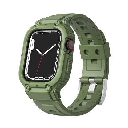 Armor Silicone Watch Band For Apple Watch Series 9&8&7 41mm / SE 3&SE 2&6&SE&5&4 40mm / 3&2&1 38mm(Green) by bashfashion