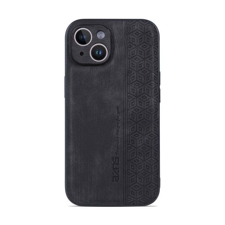 For iPhone 14 Plus AZNS 3D Embossed Skin Feel Phone Case(Black) by AZNS