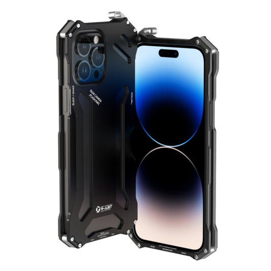 For iPhone 14 Pro Max R-JUST RJ17 Shockproof Armor Metal Phone Case(Black) by R-JUST