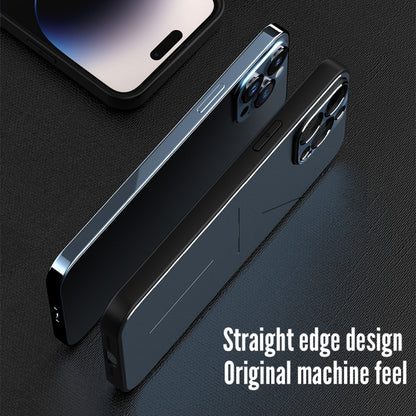 For iPhone 14 Pro R-JUST RJ52 3-Line Style Metal TPU Shockproof Phone Case(Black) by R-JUST
