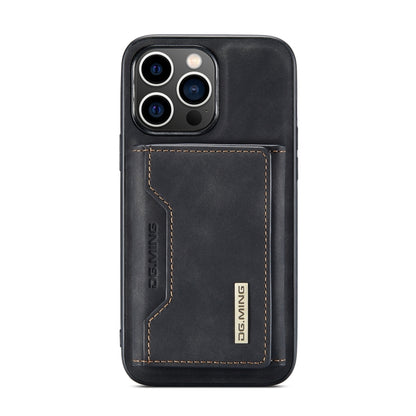 For iPhone 14 Pro DG.MING M2 Series 3-Fold Card Bag Leather Case(Black) by DG.MING