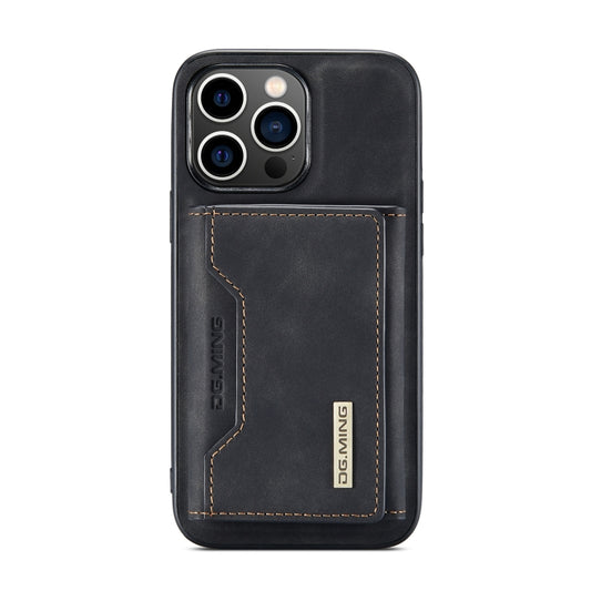 For iPhone 14 Pro DG.MING M2 Series 3-Fold Card Bag Leather Case(Black) by DG.MING